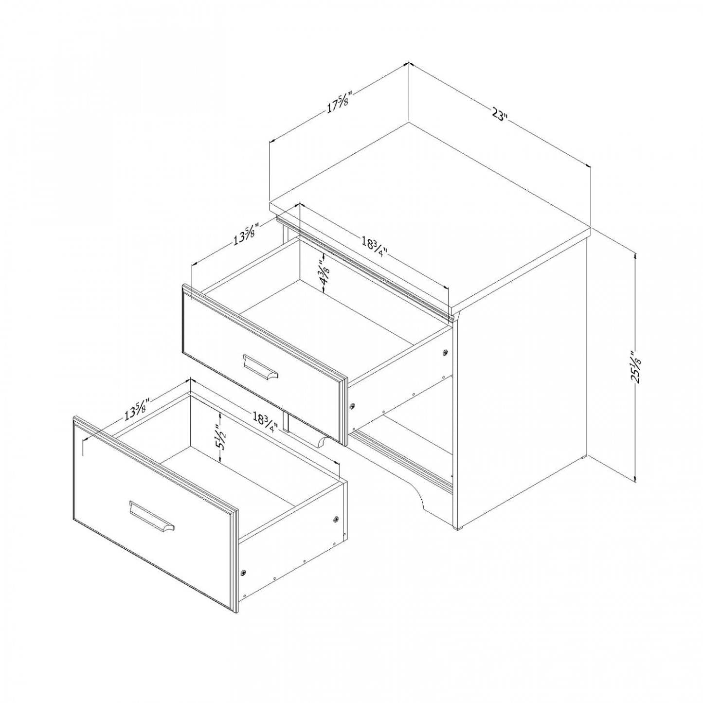 Table de nuit Versa à 2 tiroirs - Table de bout avec rangement - Chêne patiné | Versa Table De Chevet 2 Tiroirs - Chêne Vieilli