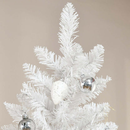 Homcom Sapin De Noël Artificiel De 6 Pieds Avec Base En Métal Rose Et Blanc|Homcom Sapin De Noël Artificiel De 6 Pieds Avec 406 Branches
