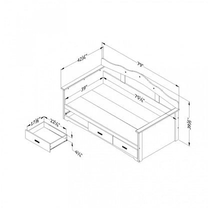 Lit de repos Tiara avec rangement - Blanc pur | Tiara Lit Divan Avec Rangement - Blanc Solide