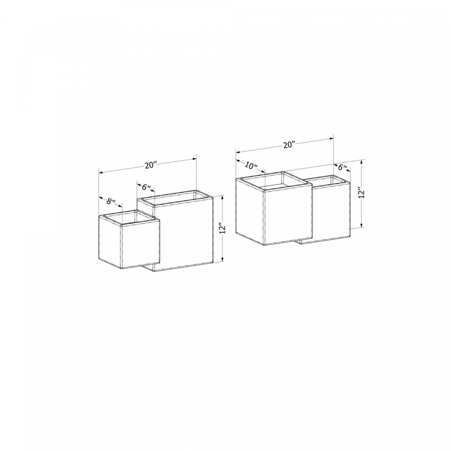 Jardinière murale extérieure 2 pièces Dalya - Jaune clair|Ensemble 2 jardinières murales Dalya pour l'extérieur - jaune pâle