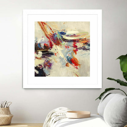 Positive Energy I Matted and Framed White 36x36 Wall Art|Œuvre d’art murale encadrée blanche et mate « Positive Energy I » 36 x 36