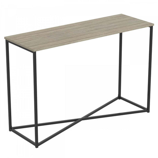 Table console 44" - Taupe foncé avec base en métal noir | Console de 44 po - taupe foncé avec base en métal noir