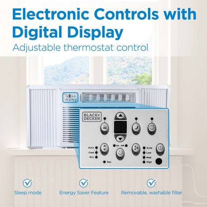 Climatiseur de fenêtre ou mural Black+Decker de 18 000 BTU - BD18WT6