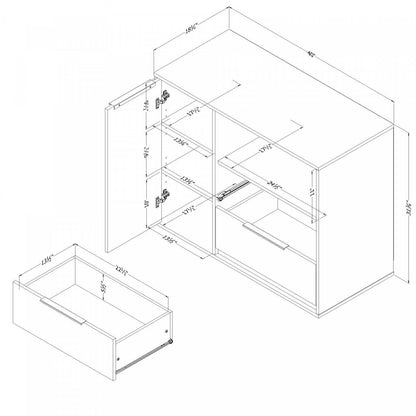 Hourra 2-Drawer Dresser - Grey Oak|Commode Hourra à 2 tiroirs - chêne gris