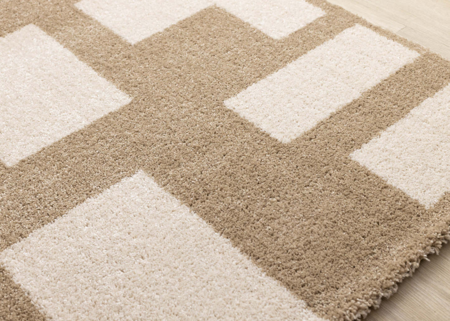 Tapis Hampton Cream Beige à formes géométriques - 5'3 x 7'7|Carpette Hampton crème et beige à motif géométrique - 5 pi 3 po x 7 pi 7 po