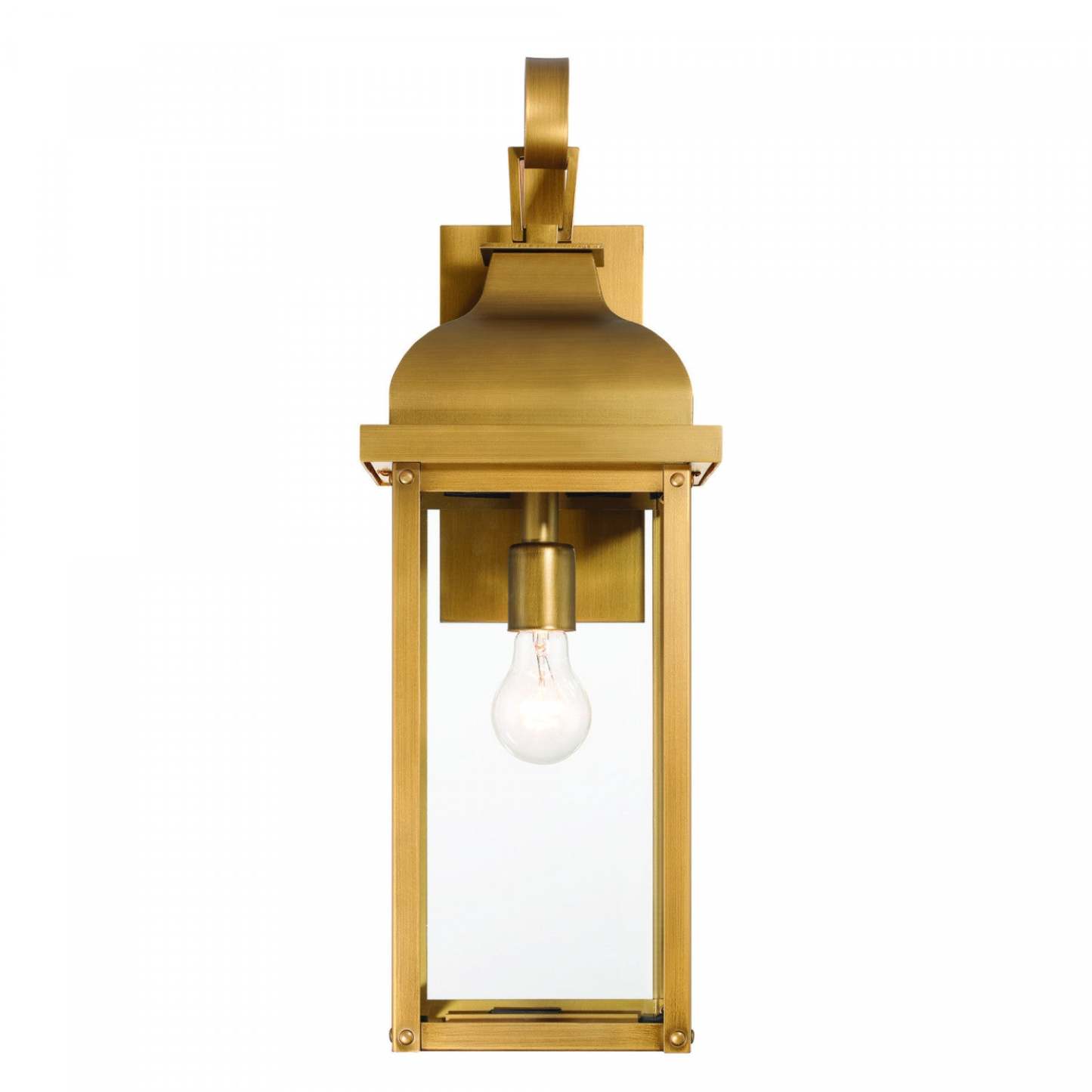 Madrid 1 Light Outdoor Wall Sconce 23.4, Weathered Brass Lamp | Applique Murale D’exterieur Madrid A 1 lampe De 23,4 po, Laiton Vieilli