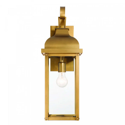 Madrid 1 Light Outdoor Wall Sconce 23.4, Weathered Brass Lamp | Applique Murale D’exterieur Madrid A 1 lampe De 23,4 po, Laiton Vieilli