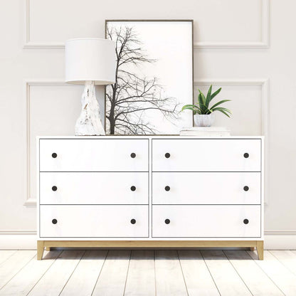 Prepac Nordik 6-Drawer Dresser - White Oak|Commode Nordik de Prepac à 6 tiroirs - chêne blanc