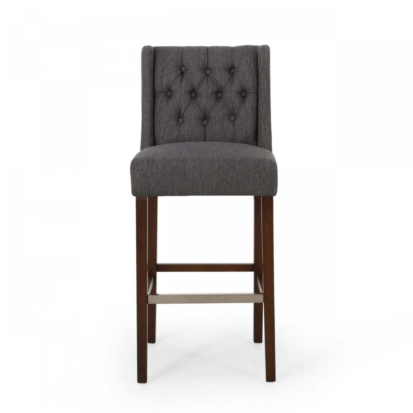 Ensemble de 2 tabourets de bar à hauteur de comptoir Bruce 30,5 avec pieds en métal et revêtement en tissu - Gris anthracite | Ensemble De 2 Tabourets De Bar Bruce De 30,5 Po – Hauteur Comptoir – Pattes En Metal Et Tissu Rembourre - Gris Charbon