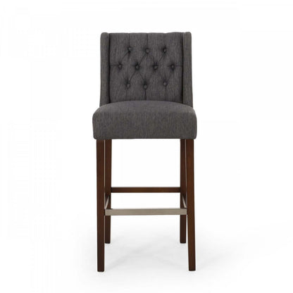 Ensemble de 2 tabourets de bar à hauteur de comptoir Bruce 30,5 avec pieds en métal et revêtement en tissu - Gris anthracite | Ensemble De 2 Tabourets De Bar Bruce De 30,5 Po – Hauteur Comptoir – Pattes En Metal Et Tissu Rembourre - Gris Charbon