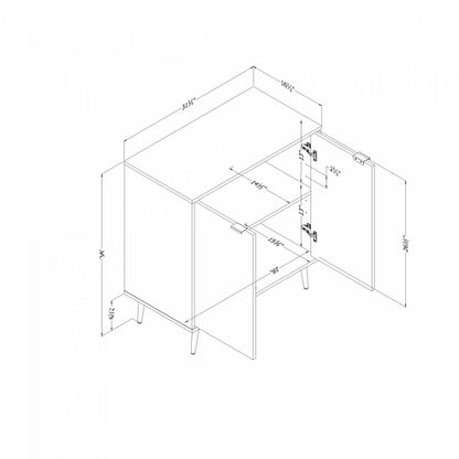Armoire de rangement Oxford 2 portes - Chêne noir |Armoire de rangement Oxford à 2 portes - chêne noir