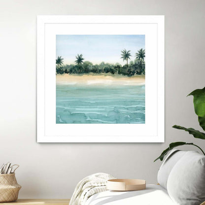 Paradis Ii Matted and Framed White 36x36 Wall Art|Œuvre d'art murale encadrée blanche et mate « Paradis Ii » 36 x 36