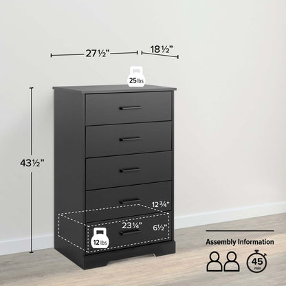 Prepac Rustic Ridge 27.5 5-Drawer Chest - Black|Commode verticale Rustic Ridge de Prepac de 27,5 po à 5 tiroirs - noire