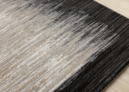 Tapis Amelia Dense Black Beige Border Area Rug - 7'10 x 10'10|Carpette dense Amelia noire et beige à motif de bordure - 7 pi 10 po x 10 pi 10 po