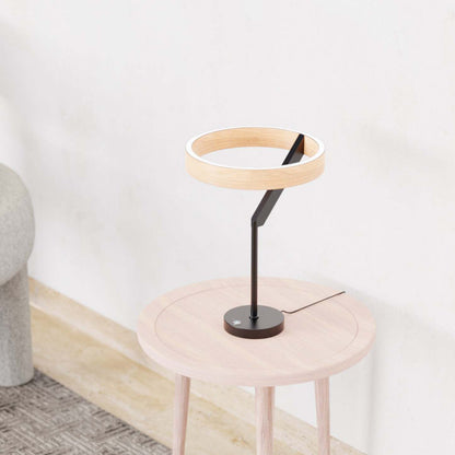 18 Lampe de table LED design coudée noir mat | Lampe de table à DEL de 18 po noir mat de conception inclinée