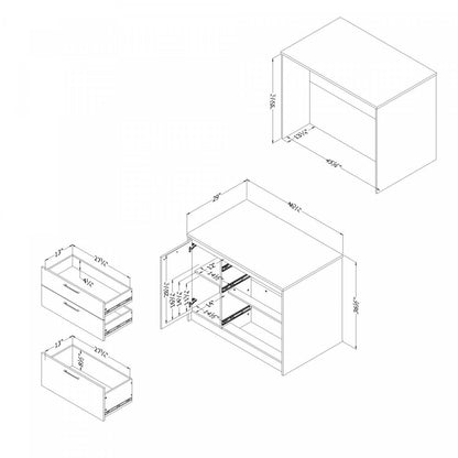 Myro Ilot De Cuisine Avec Porte Et Tiroirs - Faux Marbre Blanc Et Blanc