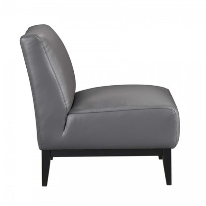 Chaise d'appoint Murdock Cuir gris foncé | Fauteuil D'appoint Murdock En Cuir Gris Fonce