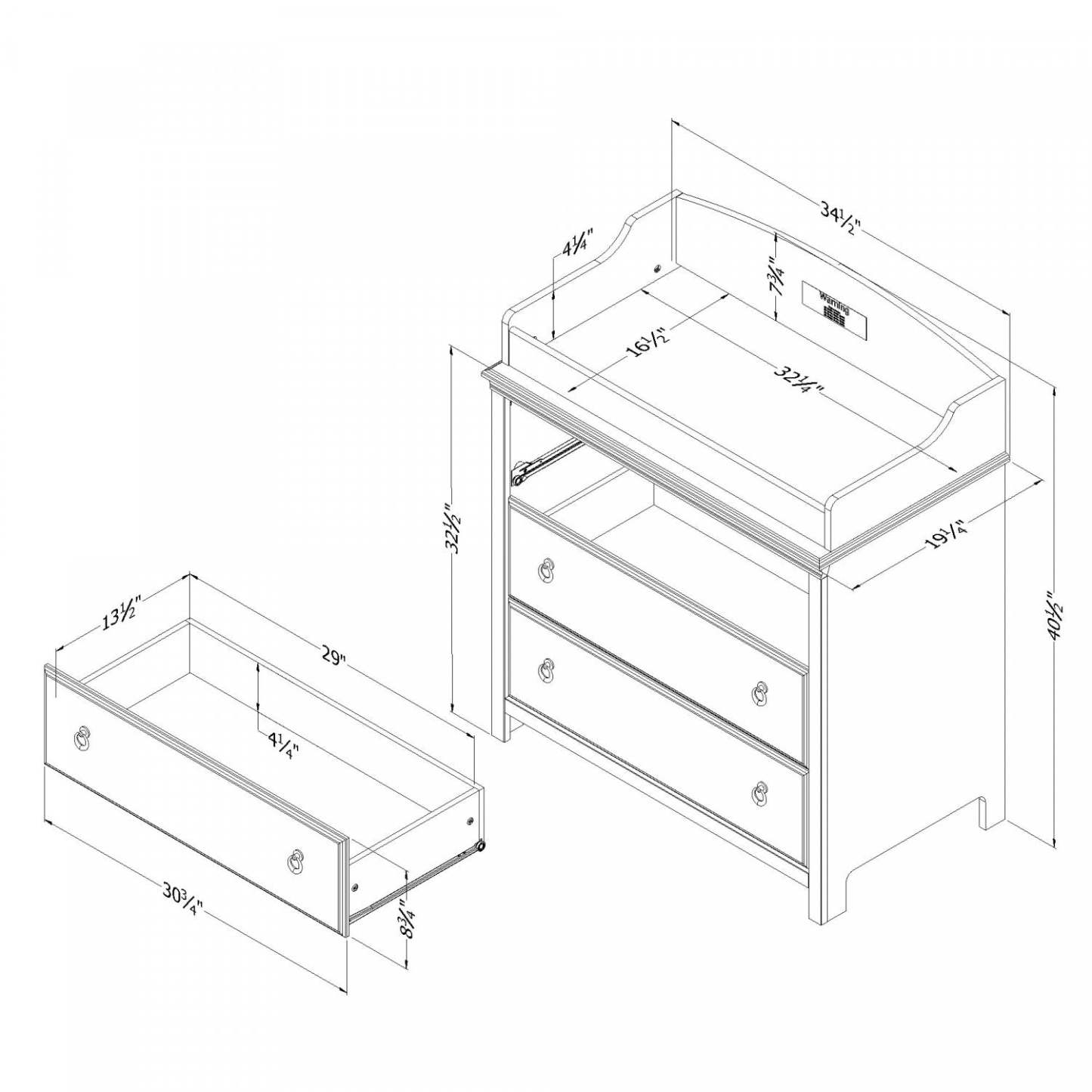 Table à langer Cotton Candy - Blanc Beige|Table à langer Cotton Candy - blanche et beige