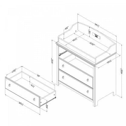 Table à langer Cotton Candy - Blanc Beige|Table à langer Cotton Candy - blanche et beige