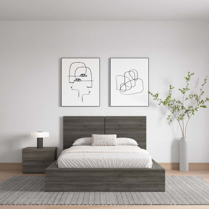 Nordika James Full Headboard - Grey Oak|Tête de lit James Nordika - chêne gris