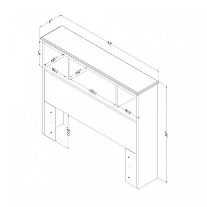 Tête de lit bibliothèque avec rangement Summer Twin Breeze - Pin blanc|Tête de lit bibliothèque Summer Breeze avec rangement - pin blanc