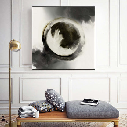 Smokey Circumference Canvas Framed Black 20x20 Wall Art|Œuvre d'art murale sur toile encadrée noire « Smokey Circumference » 20 x 20