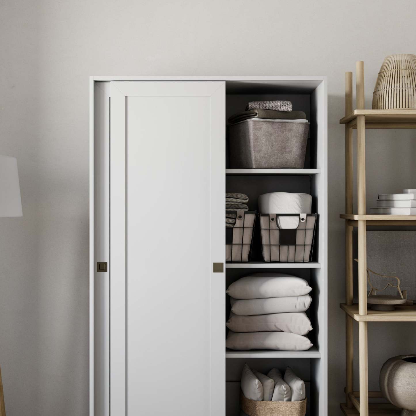 Armoire d'appoint Elite à 4 tablettes - Blanc | Elite Armoire D'appoint A 4 Tablettes – Blanc