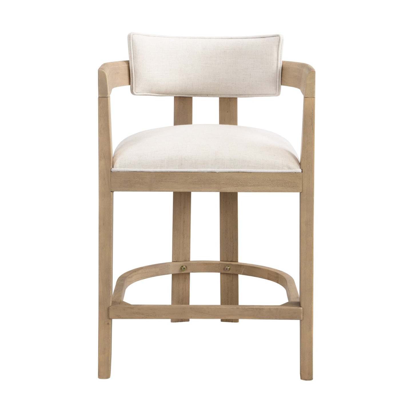 Tiffany 26 Ensemble De 2 Tabourets (Hauteur De Comptoir) Avec Structure En Bois Massif, Tissu Aspect Lin - Fini Naturel