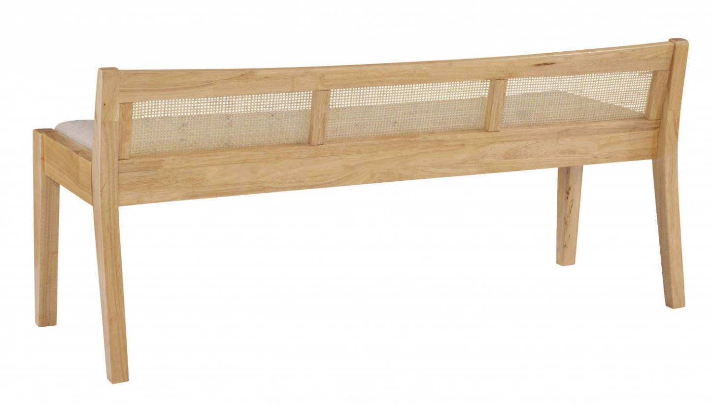 Banc Bauer en tissu et cannage - Naturel|Banc Bauer en tissu et en cannage - naturel