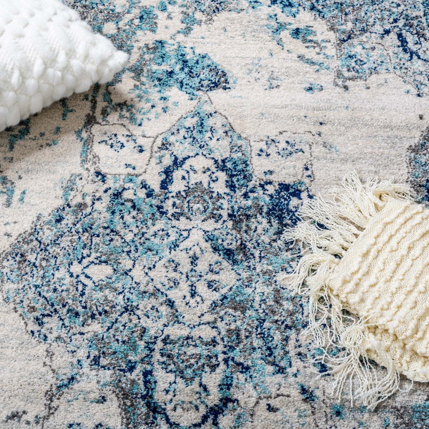 Tapis Roma Diamond Bleu 4x6 | Tapis Roma Diamant bleue 4 x 6 | D80GGDZS