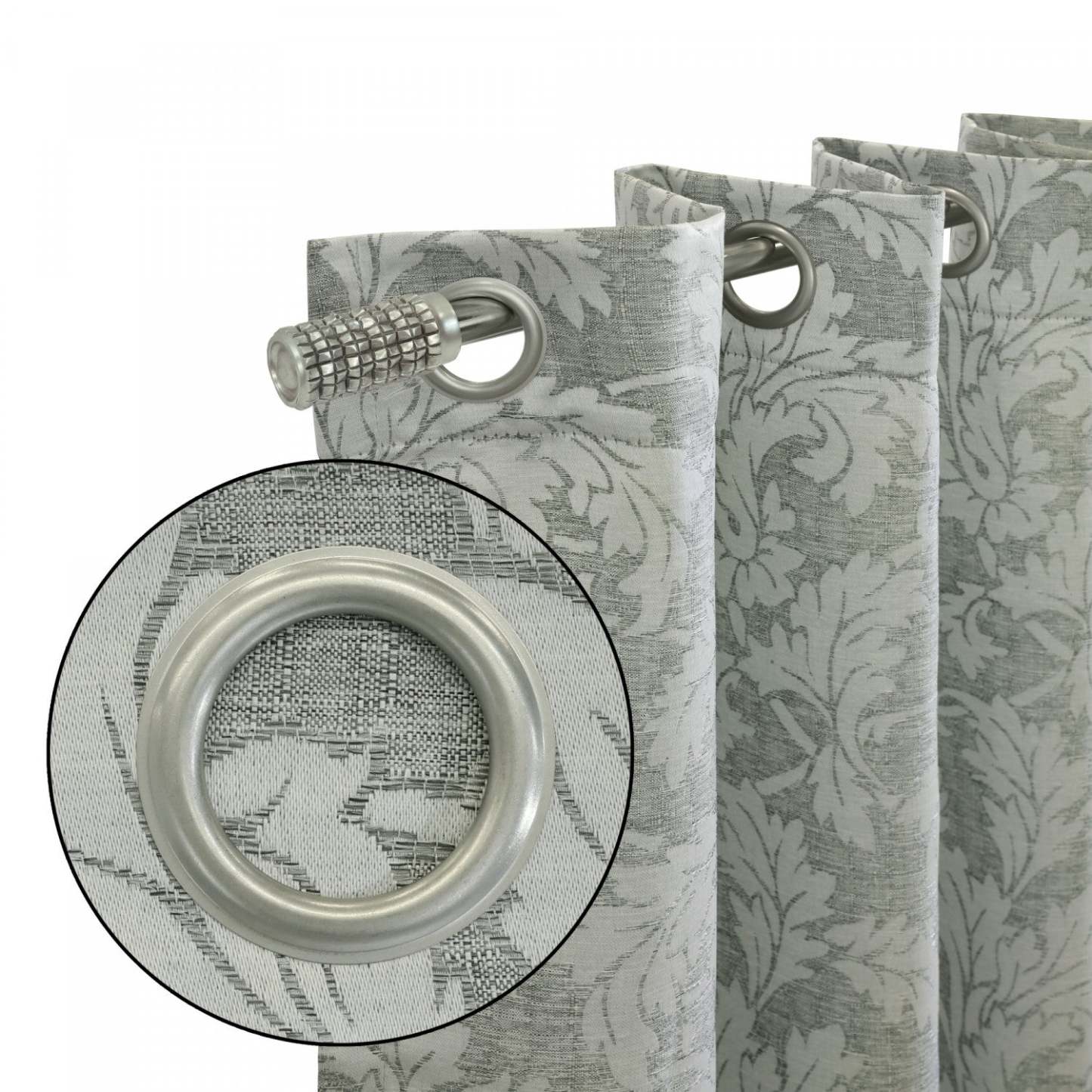 Habitat Valencia Grey Light Filtering Grommet Curtain Panel - 52 x 95|Panneau de rideau filtrant la lumière à œillets Valence gris d'Habitat - 52 x 95