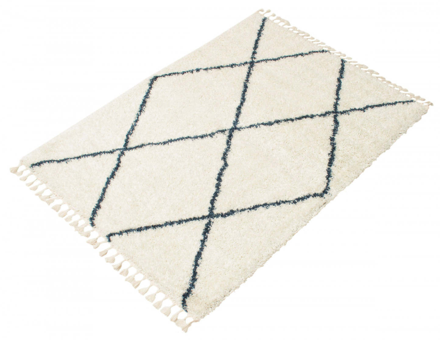 Helma Losange Cream Shag 3'11 X 5'11 Area Rug|Carpette à poils long Helma Losange crème 3 pi 11 po x 5 pi 11 po|D86F9OH6