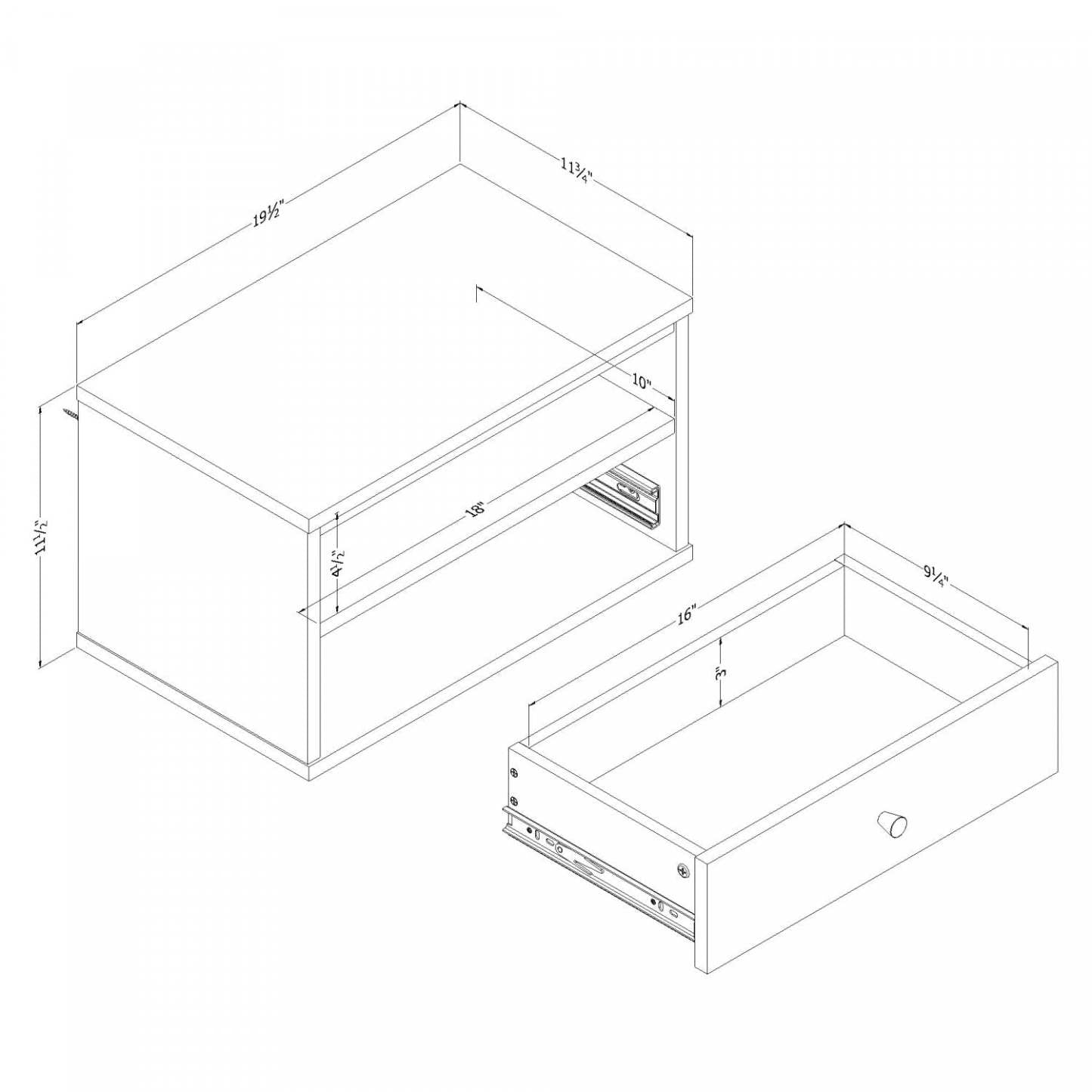 Table de nuit flottante à DEL Sazena - Blanc pur | Sazena Table De Chevet Flottante Avec Eclairage Del - Blanc Solide