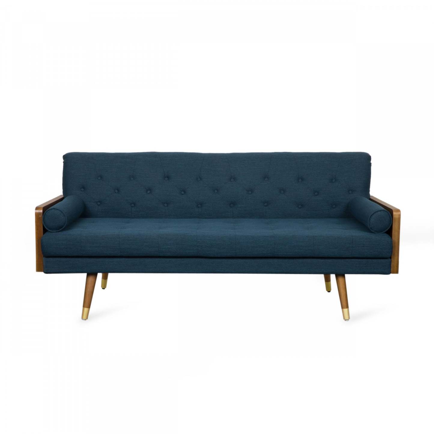 Canapé 3 places en tissu capitonné Aidan avec coussins en mousse - Bleu marine | Canapé Aidan 3 Places En Tissu Capitonné Avec Coussins En Mousse – Bleu Marine