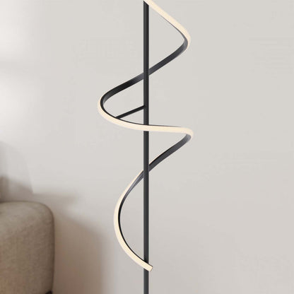 51 po Lampe à pied à DEL noir mat avec gradation progressive