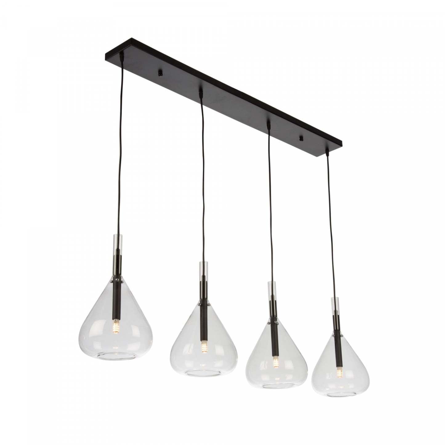 Plafonnier Conic 4 Lumières Noir|Luminaire suspendu Conic noir à 4 ampoules|D06HYYA6