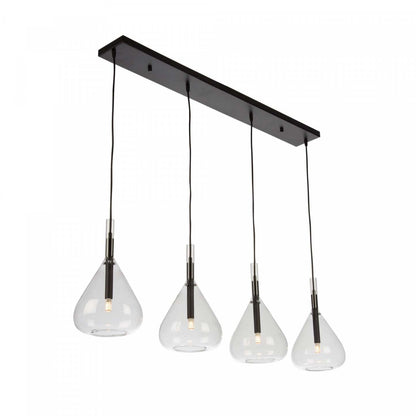 Plafonnier Conic 4 Lumières Noir|Luminaire suspendu Conic noir à 4 ampoules|D06HYYA6