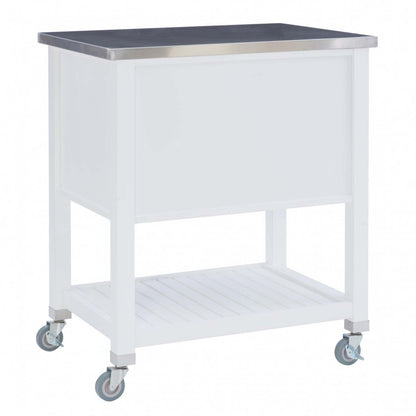 Robbin Wood Kitchen Bar Cart Storage - White|Chariot-bar de rangement Robbin en bois pour la cuisine - blanc