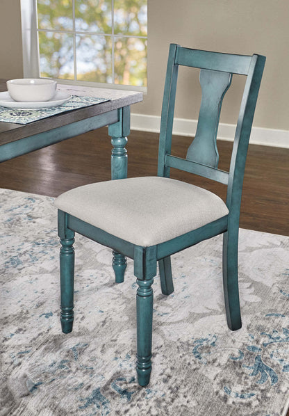 Willow Fabric Teal Dining Chair - Set of 2|Chaise de salle à manger Willow en tissu bleu sarcelle - ensemble de 2