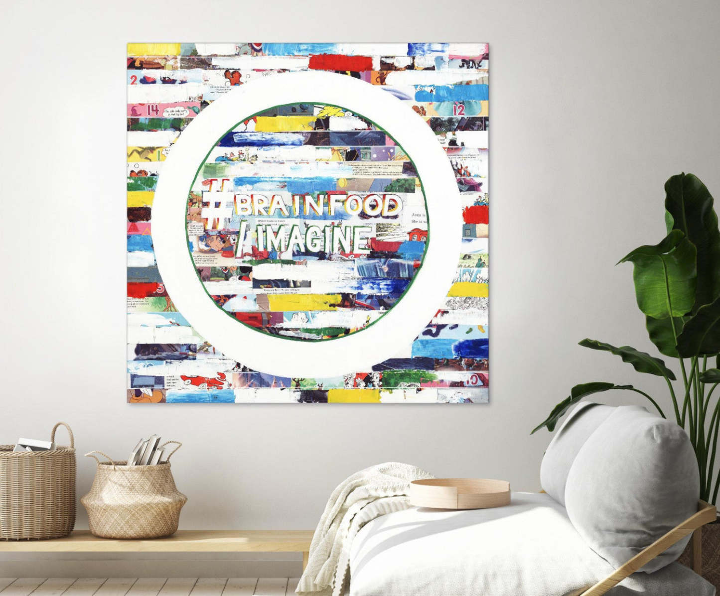 Œuvre d'art murale géante « Smoke Circus IV » 72 x 72