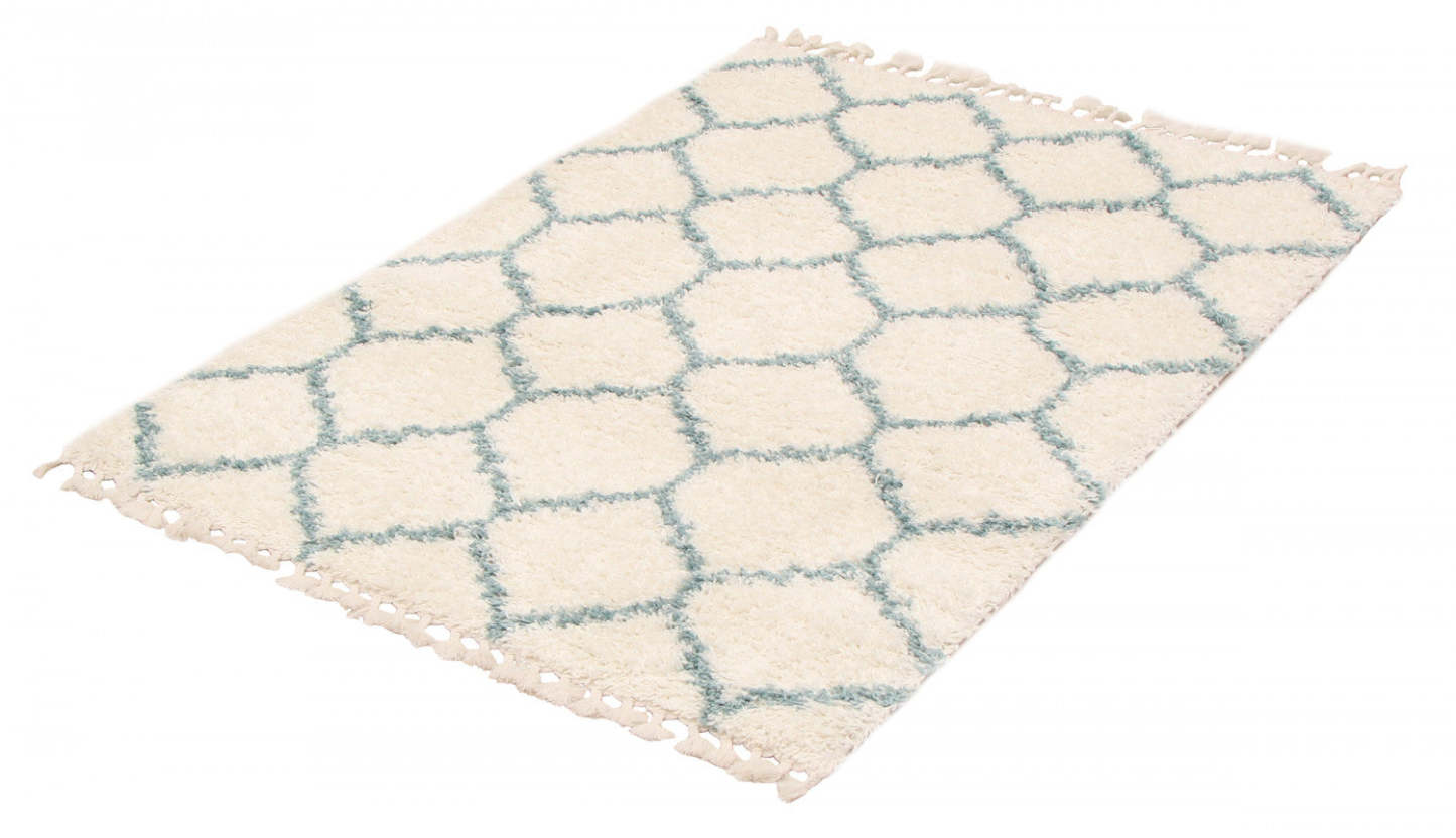Helma Trellis Cream Shag 8'0 X 10'0 Area Rug|Carpette à poil long Helma Trellis crème 8 pi 0 po x 10 pi 0 po|D86F7MRL