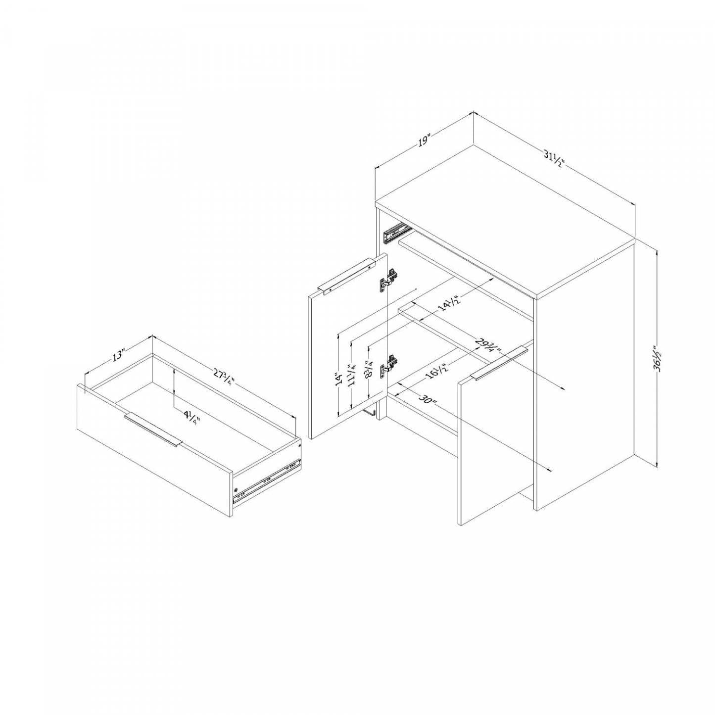 Olio Compact Kitchen Island with Storage - Matte Black &amp; Faux White Marble|Îlot de cuisine compact Olio avec rangement - noir mat et imitation de marbre blanc