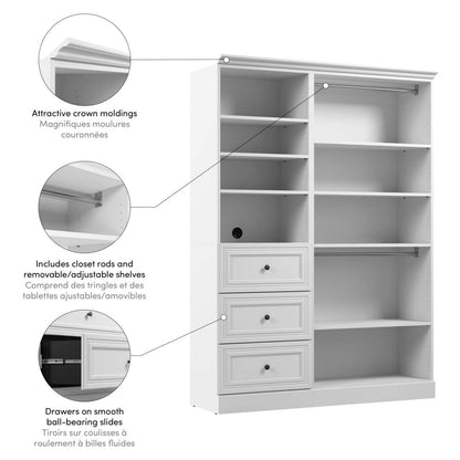 Système d’organisateur de garde-robe Versatile de Bestar de 61 po (L) - blanc