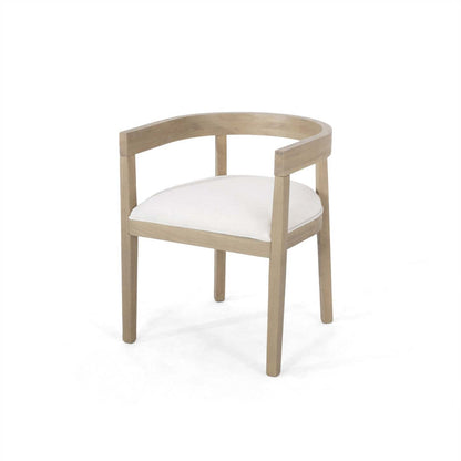 Ensemble de 2 fauteuils de salle à manger Tina avec tissu d'ameublement, style à dossier ouvert - Beige | Ensemble De 2 Fauteuils De Salle À Manger Tina Avec Revêtement En Tissu, Dossier Ouvert - Beige