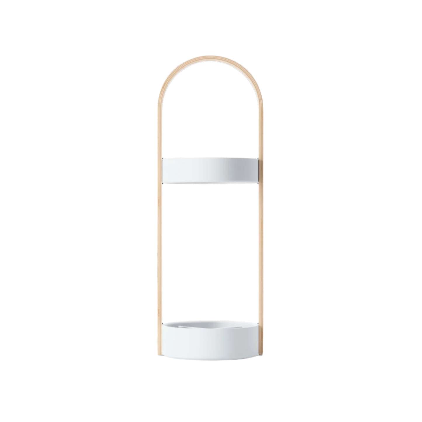 Umbra Modern Steel Bellwood Umbrella Stand - White and Natural|Support à parapluie moderne Bellwood de Umbra en acier - blanc et naturel
