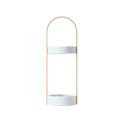 Umbra Modern Steel Bellwood Umbrella Stand - White and Natural|Support à parapluie moderne Bellwood de Umbra en acier - blanc et naturel