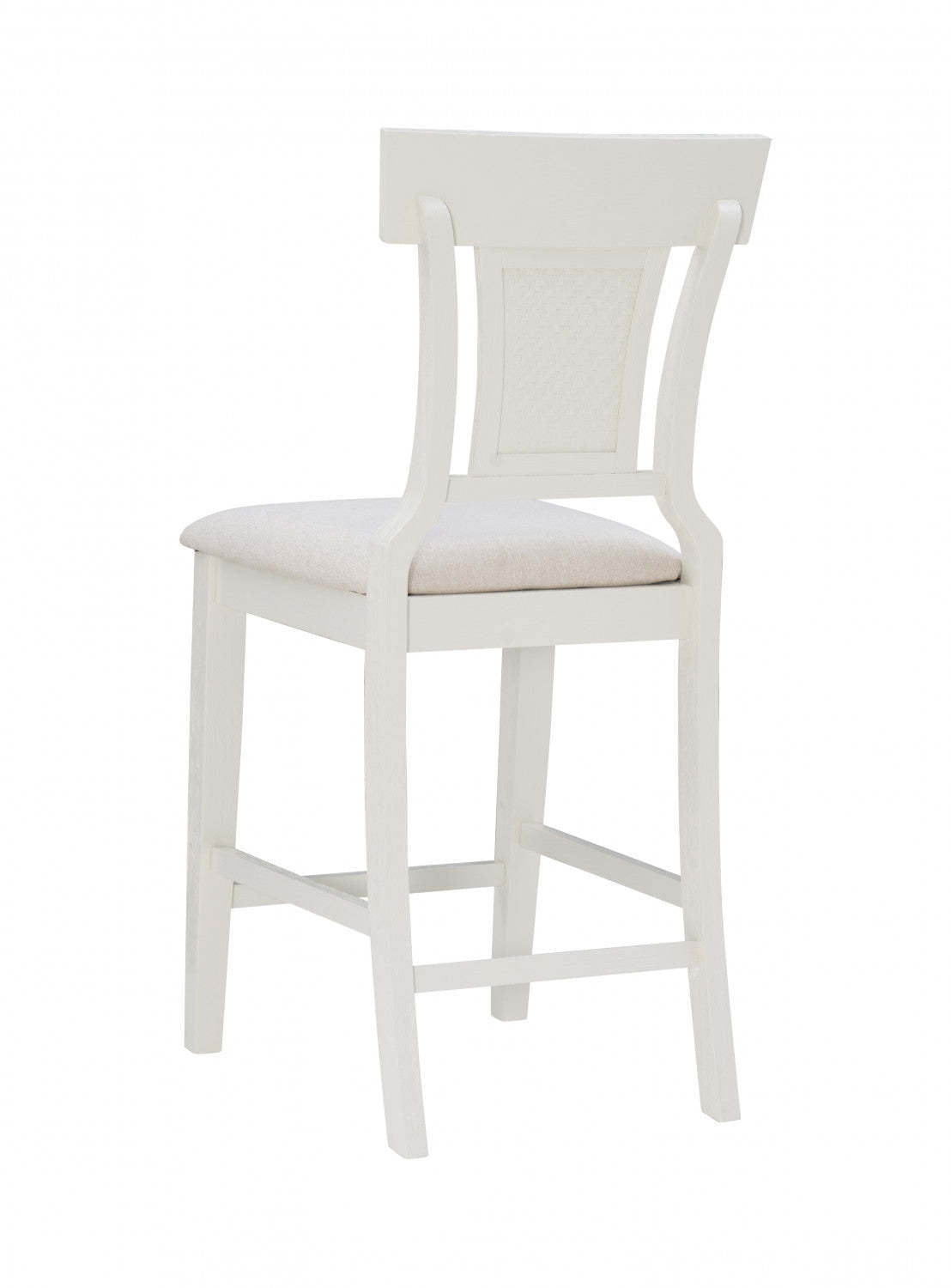 Tabouret Rylan de hauteur comptoir en tissu - blanc