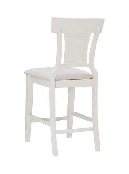 Tabouret Rylan de hauteur comptoir en tissu - blanc