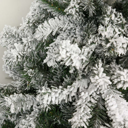 Homcom Arbre De Noël Artificiel Floqué De Neige De 1.8 M Avec 928 Branches Et 250 Lumières LED Blanc Chaud