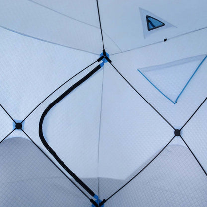 Outsunny Tente de pêche sur glace pop-up pour 4 personnes, abri de pêche sur glace isolé avec fenêtres de ventilation, D|Abri De Peche Sur Glace Outsunny 2/3/4/5 Personnes Tente De Peche Sur Glace Isolee Pop-up Etanche Po